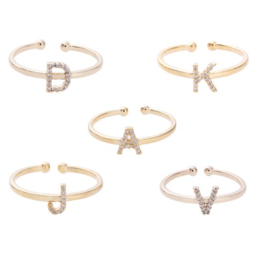 Gold Crystal Initial Bracelet