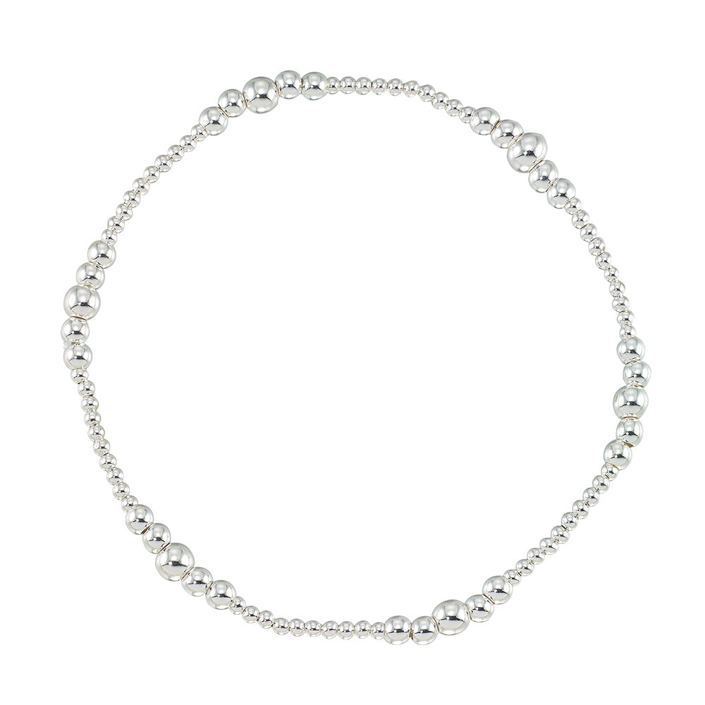 Assorted Silver Ball Metal Stretch Anklet