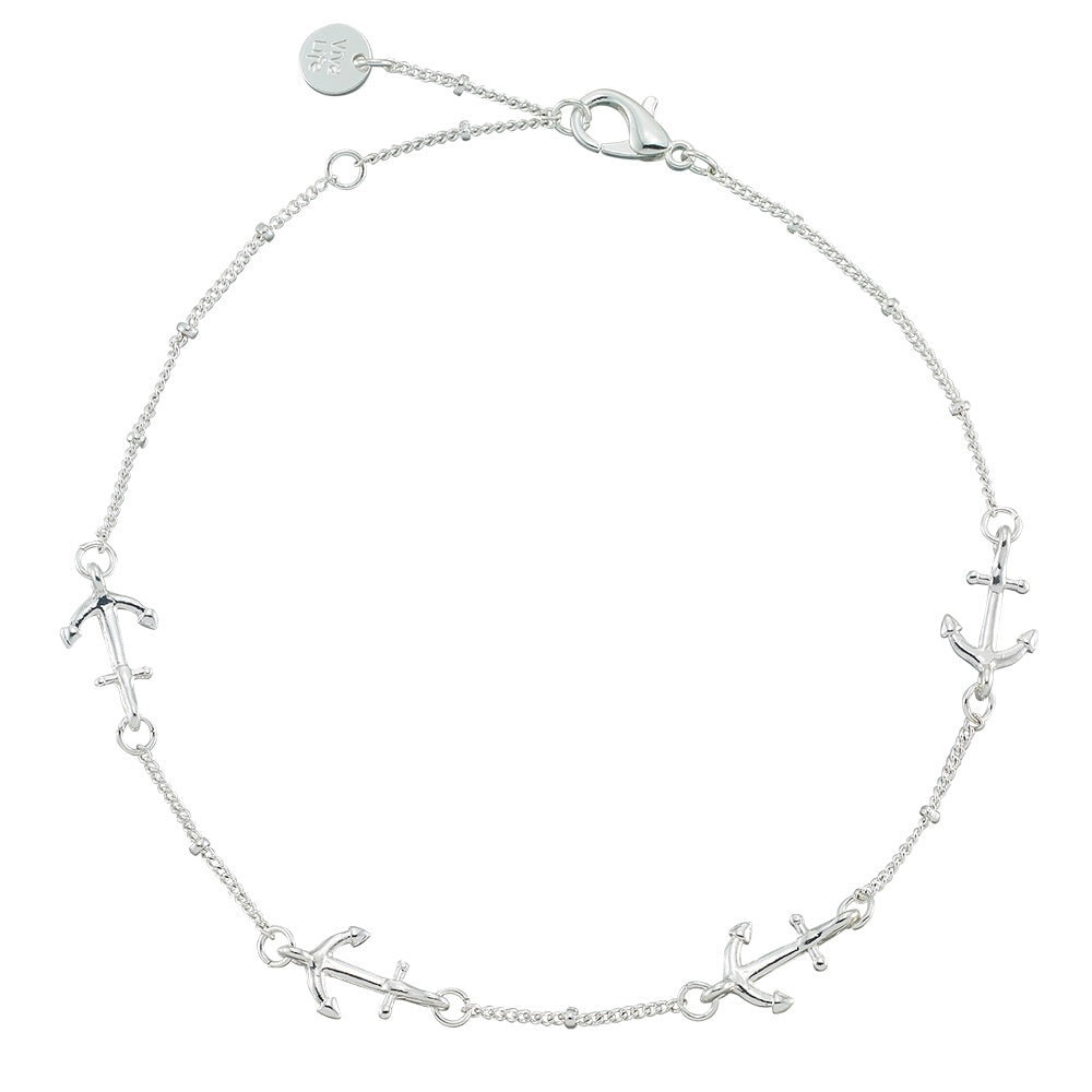 Silver Anchor Anklet