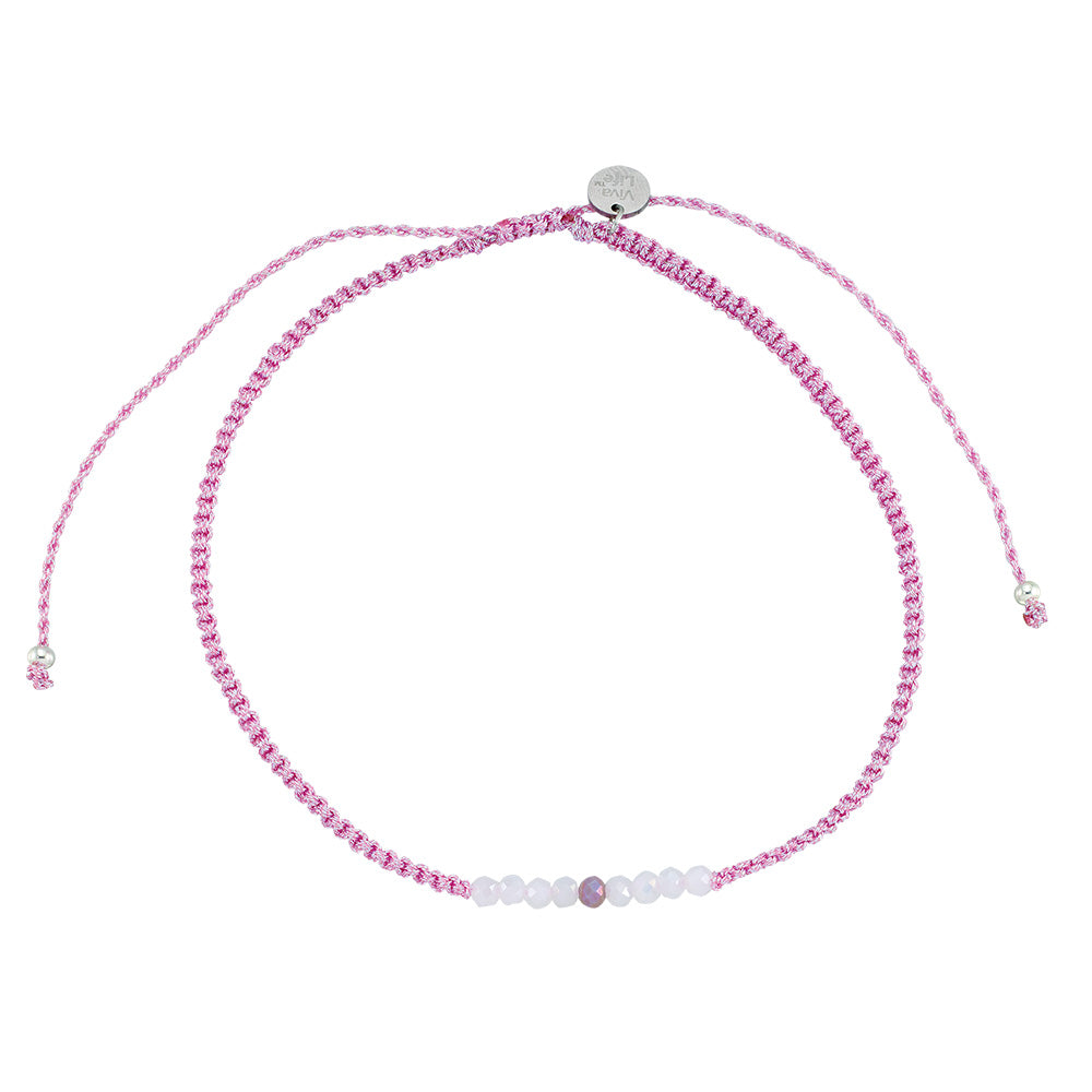 Faceted Crystal Shiny Cord Anklet