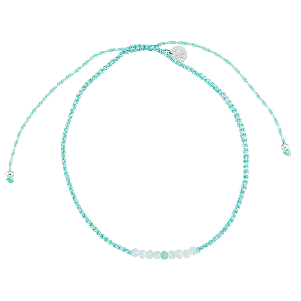 Faceted Crystal Shiny Cord Anklet