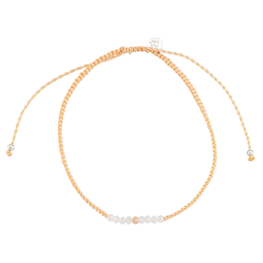 Faceted Crystal Shiny Cord Anklet