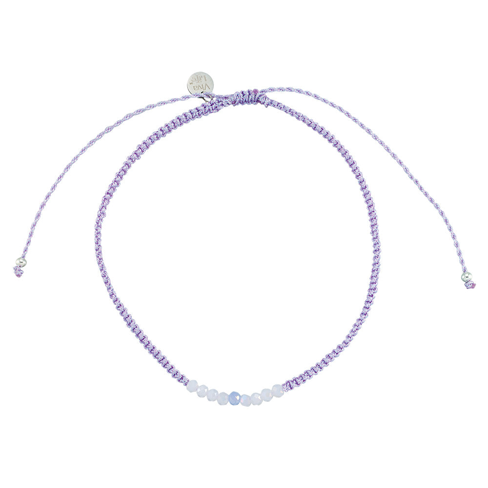 Faceted Crystal Shiny Cord Anklet