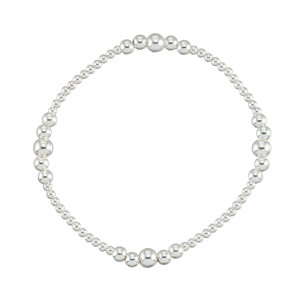 Assorted Silver Ball Metal Stretch Bracelet