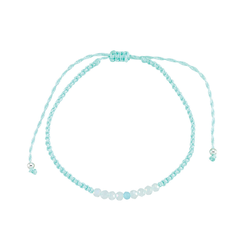 Faceted Crystal Shiny Cord Anklet