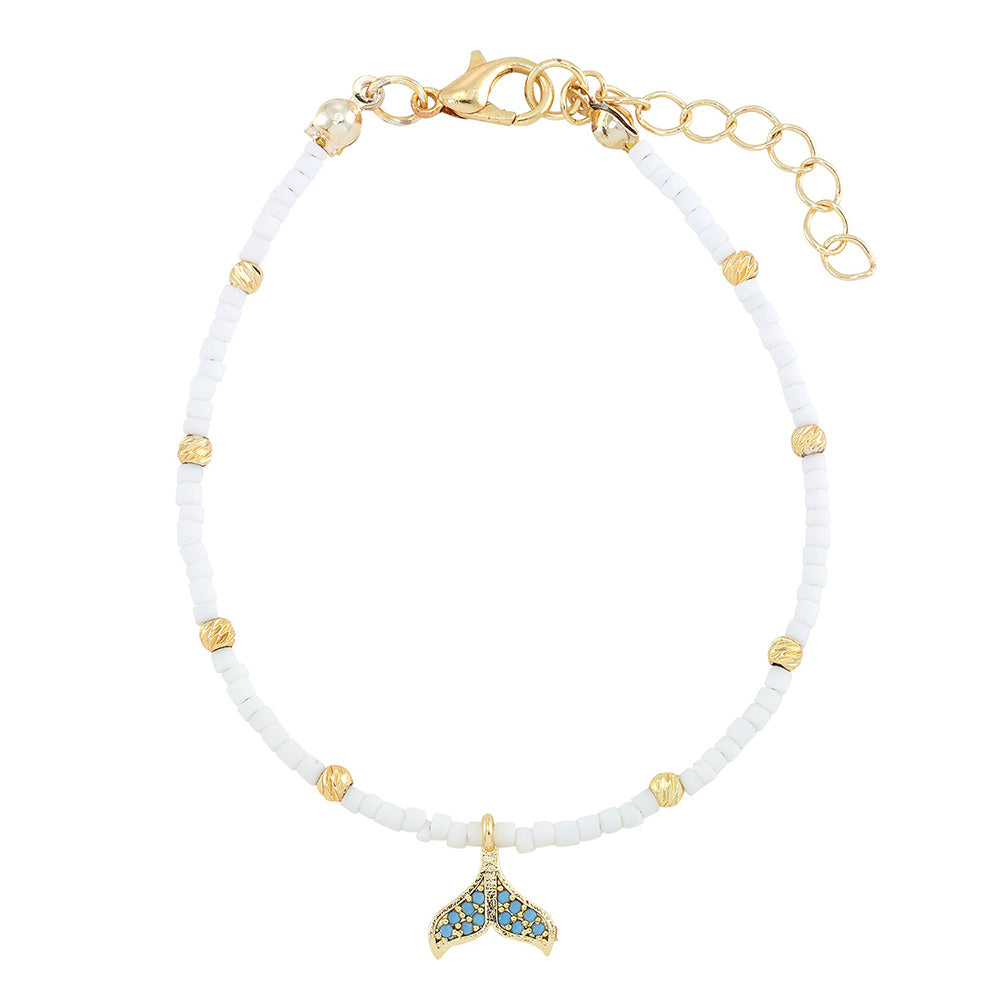 Pave Crystal Whale Tail Bracelet