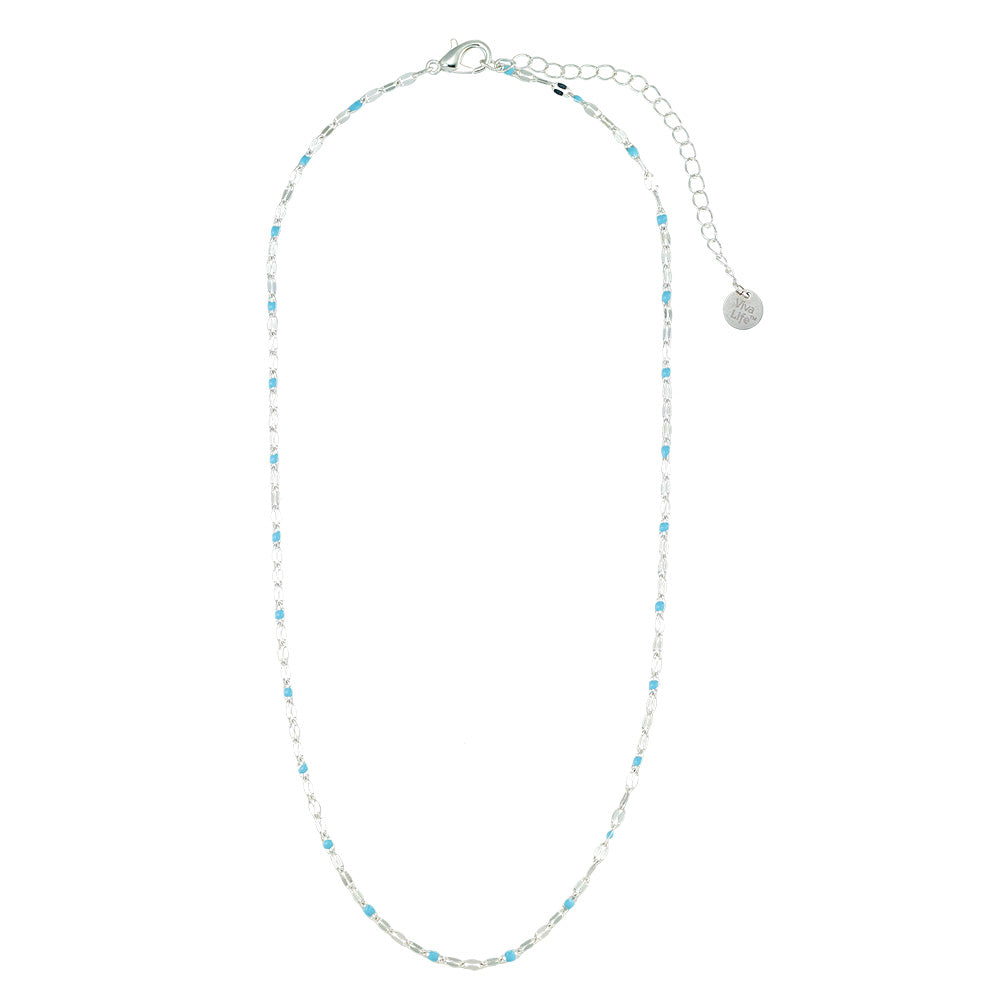 Dainty Enamel Metal 15&quot; Necklace