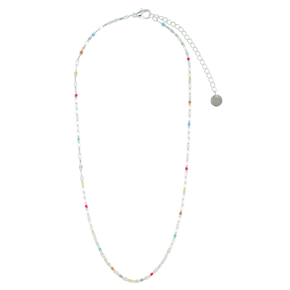 Dainty Enamel Metal 15&quot; Necklace