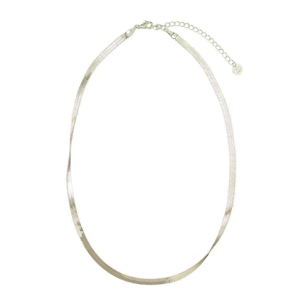 Herringbone Metal Chain 15&quot; Necklace