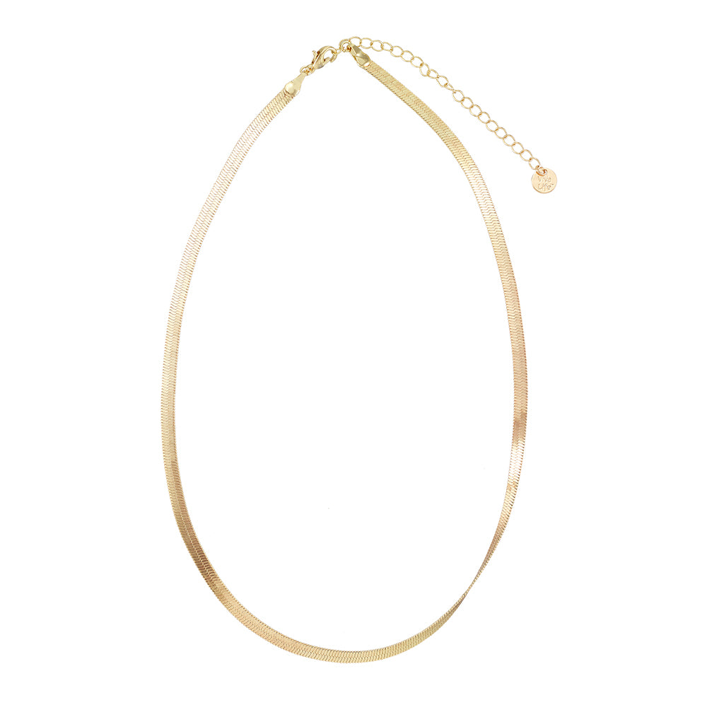 Herringbone Metal Chain 15&quot; Necklace