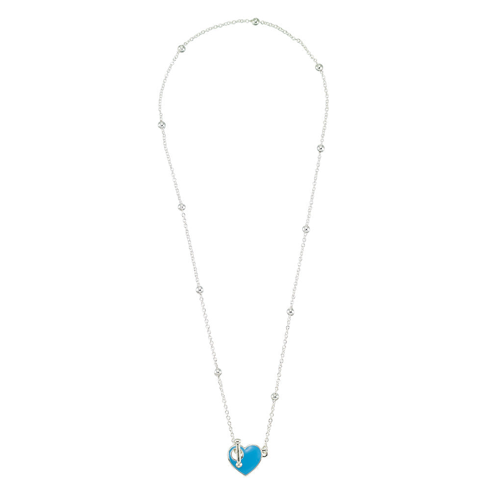 Enamel Heart Toggle Necklace