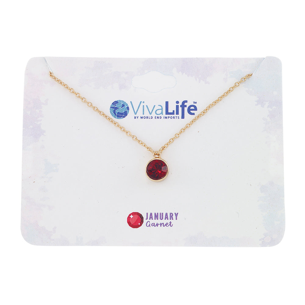 January Garnet Birthstone Necklace