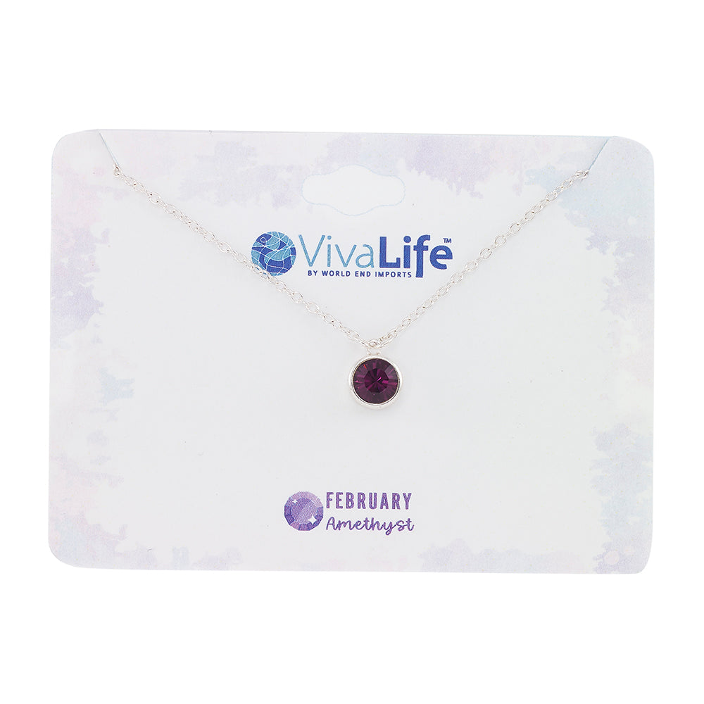 February Amethyst Birthstone Necklace