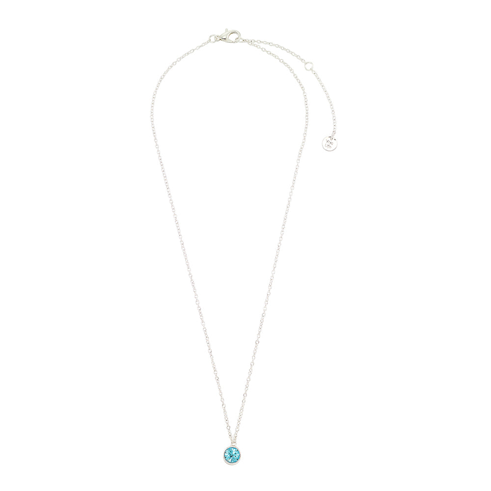 March Aquamarine Birthstone Necklace