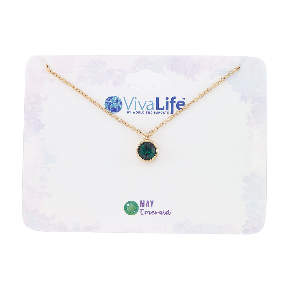 May Emerald Birthstone Necklace