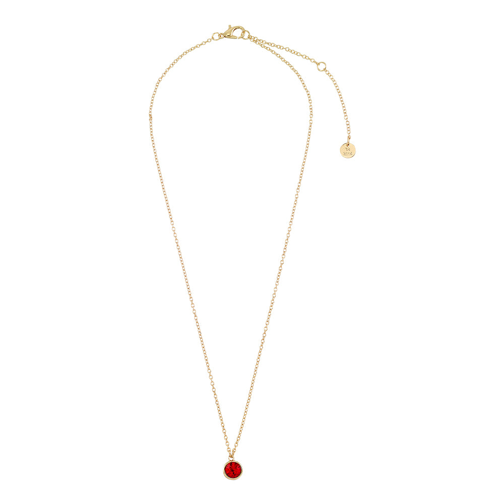 July Ruby Birthstone Necklace