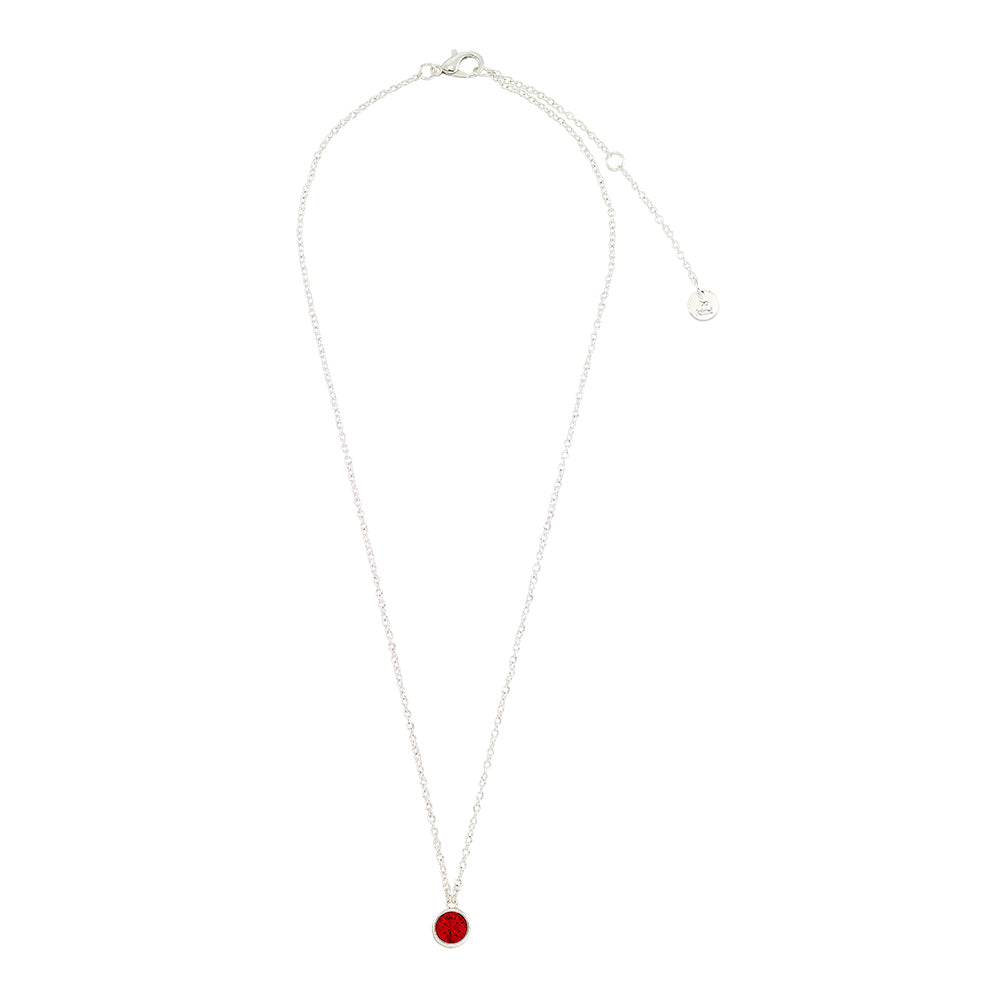 July Ruby Birthstone Necklace