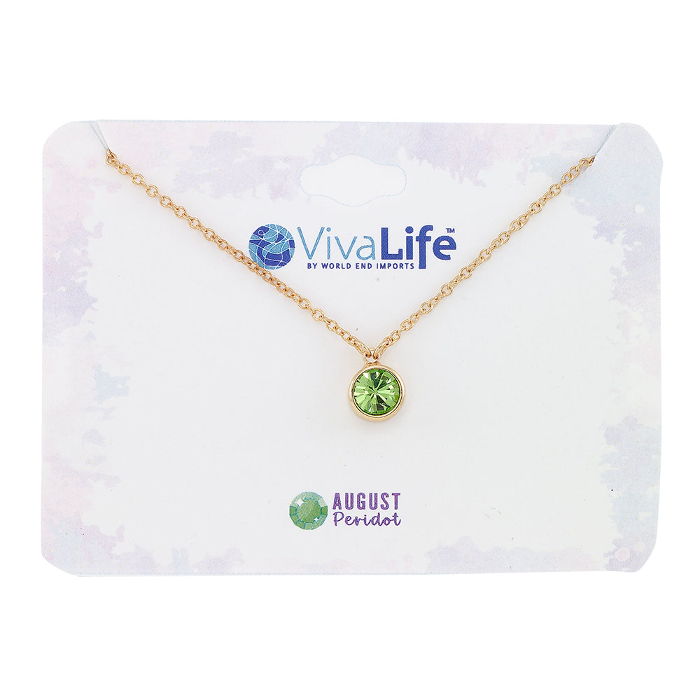 August Peridot Birthstone Necklace