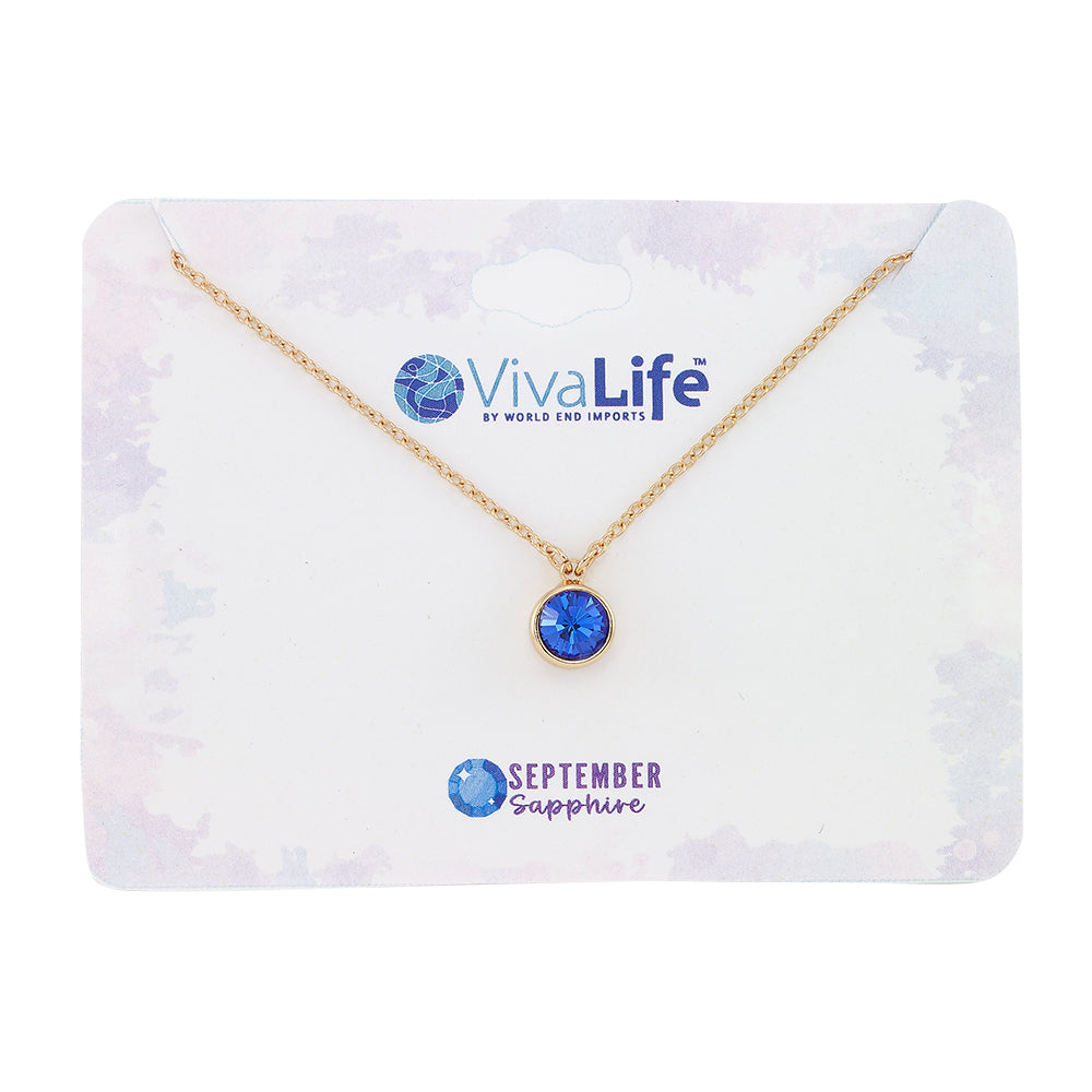 September Sapphire Birthstone Necklace