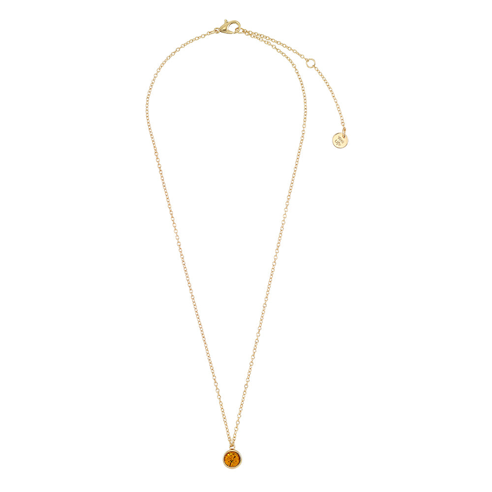 November Yellow Topaz Birthstone Necklace