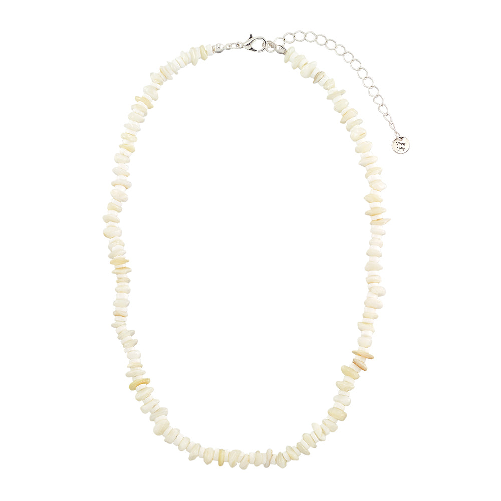 Mother of Pearl &amp; White  Clam Chip Necklace