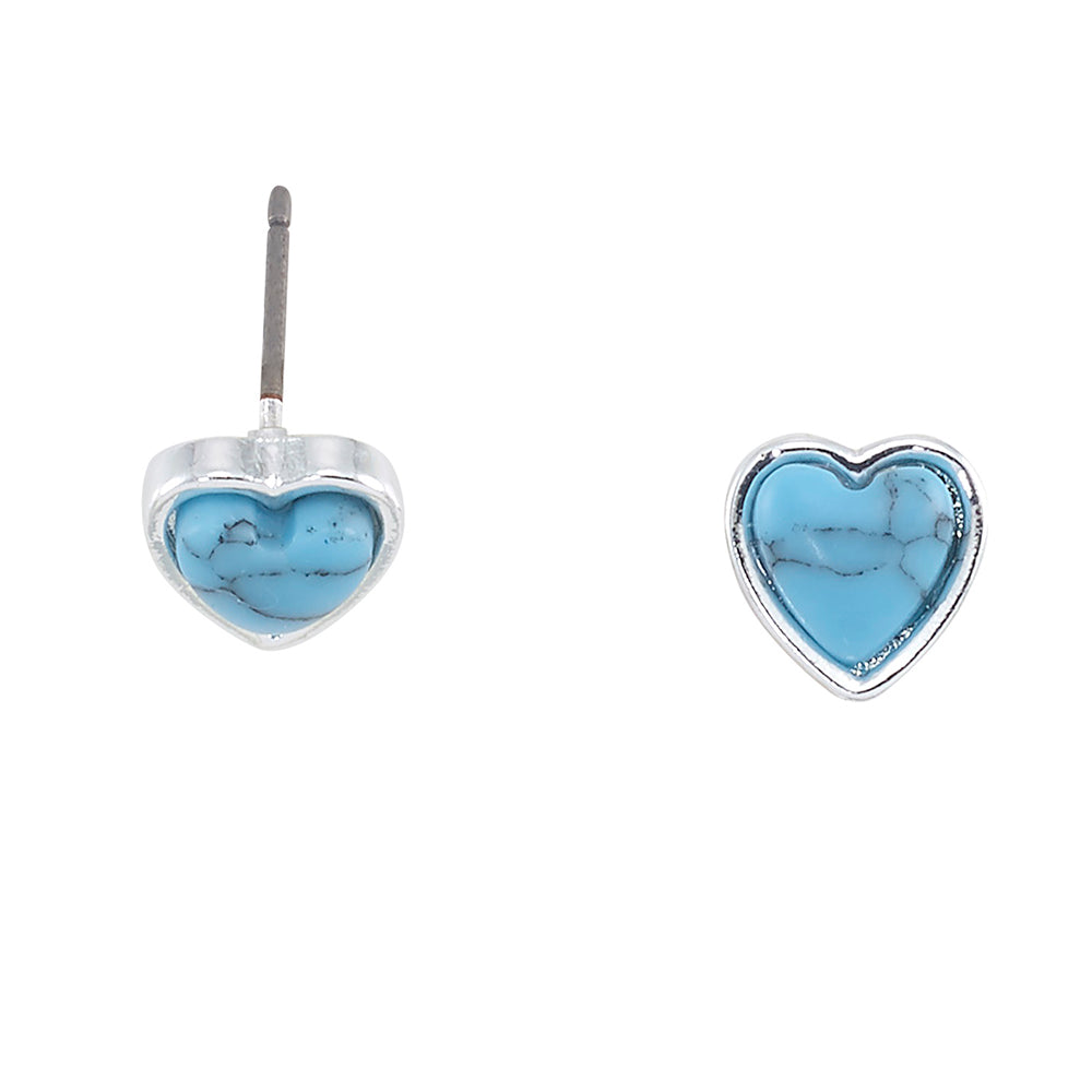 Howlite Heart Stud Earrings