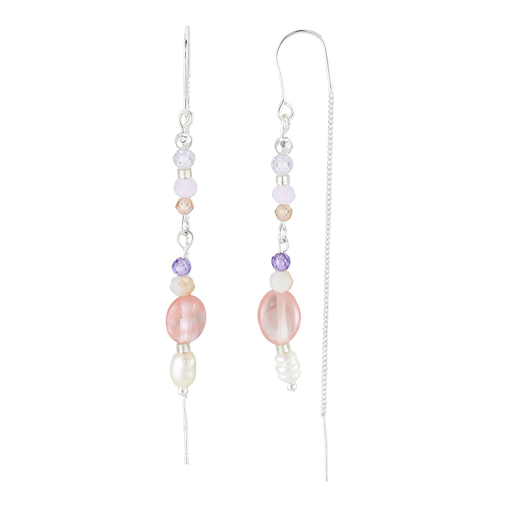 Stone, Crystal &amp; Pearl Threader Earrings