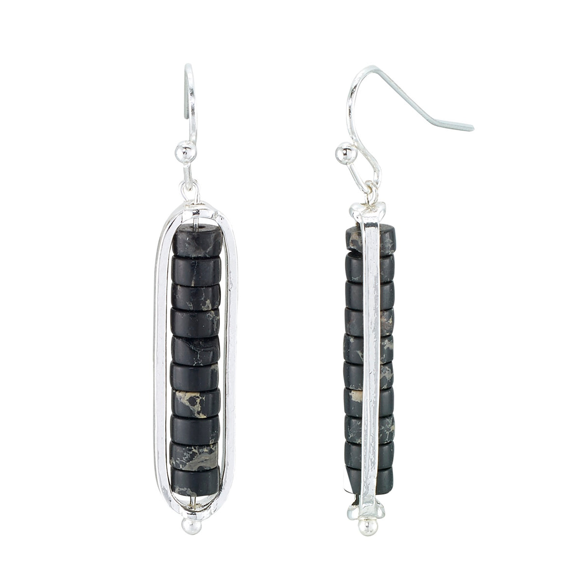 Heishi Cut Stone Drop Earrings