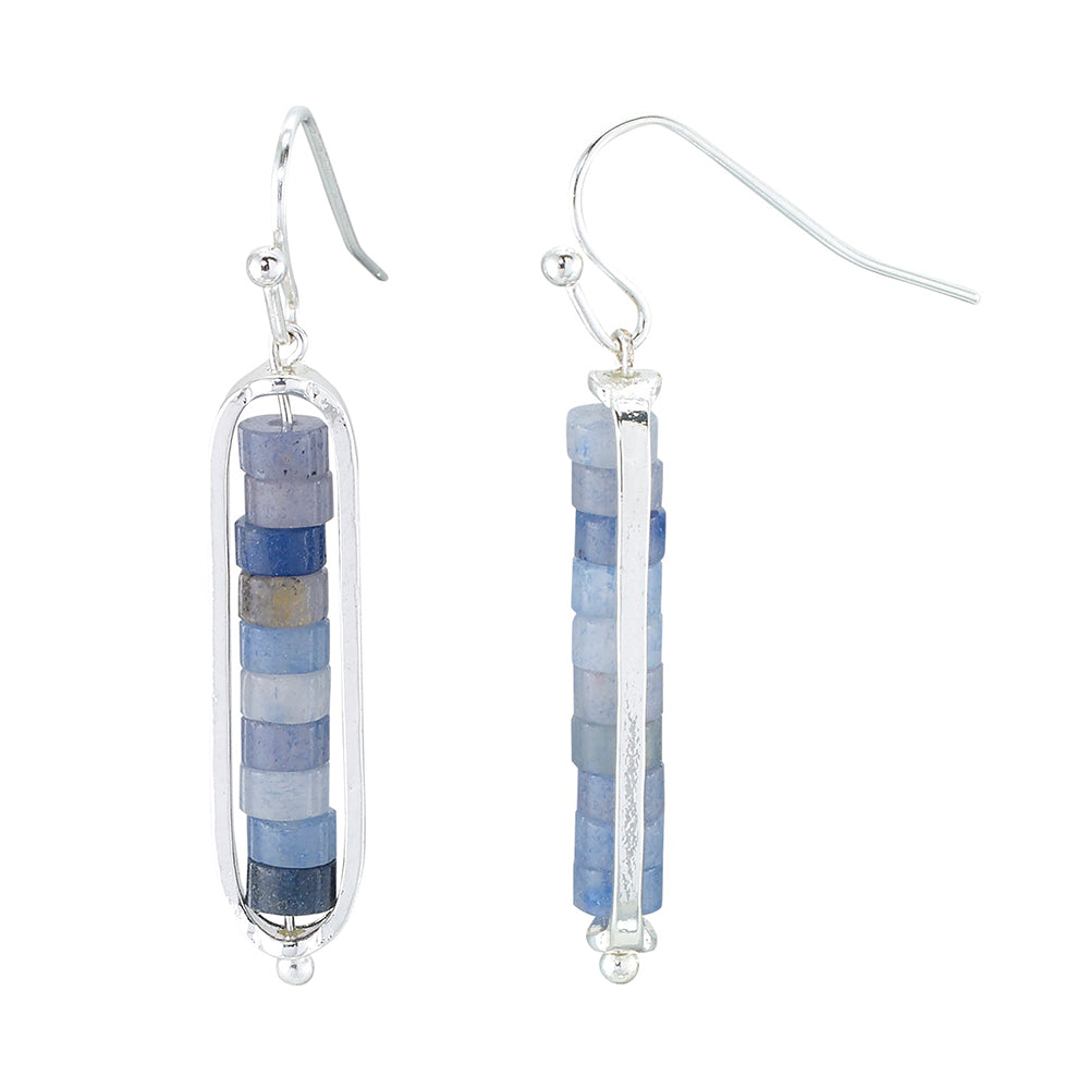 Heishi Cut Stone Drop Earrings