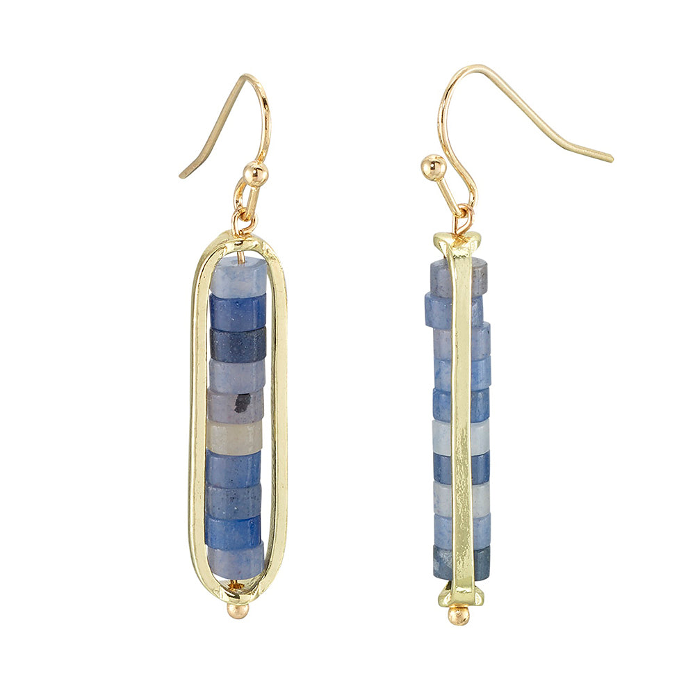 Heishi Cut Stone Drop Earrings