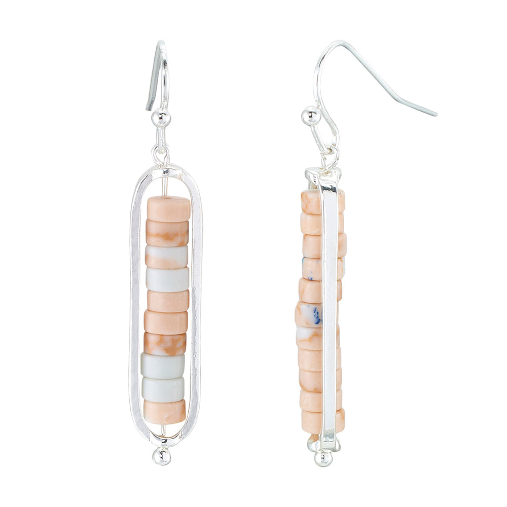 Heishi Cut Stone Drop Earrings