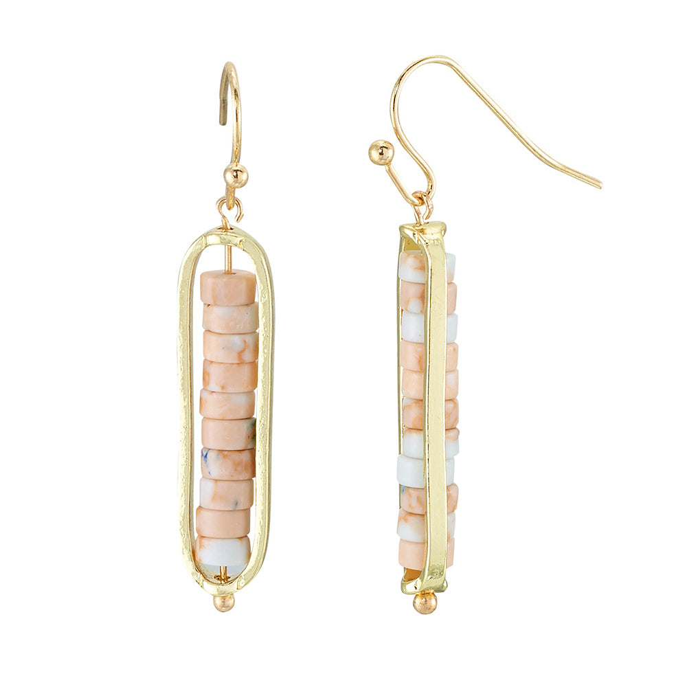 Heishi Cut Stone Drop Earrings