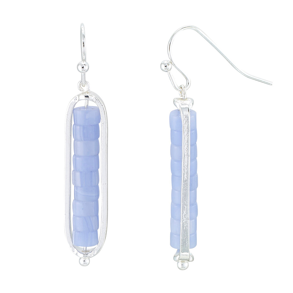 Heishi Cut Stone Drop Earrings