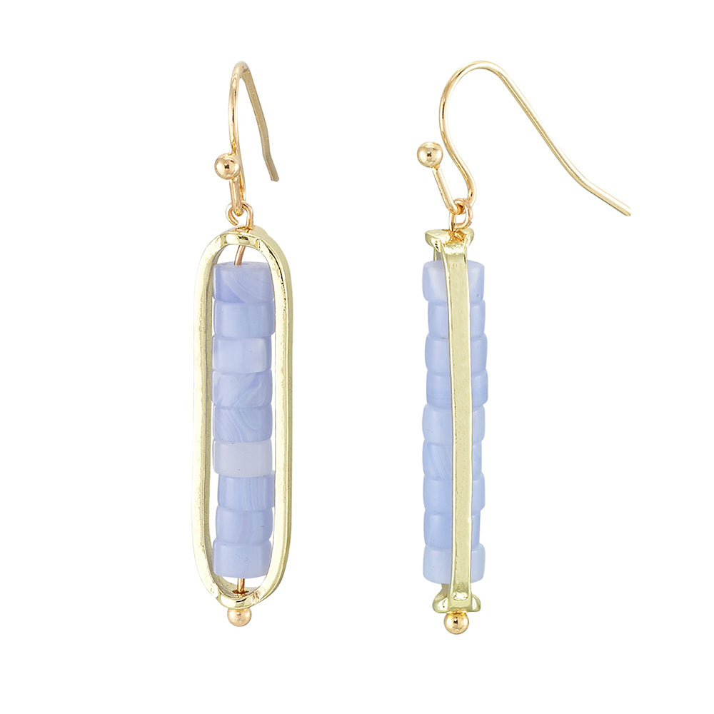 Heishi Cut Stone Drop Earrings