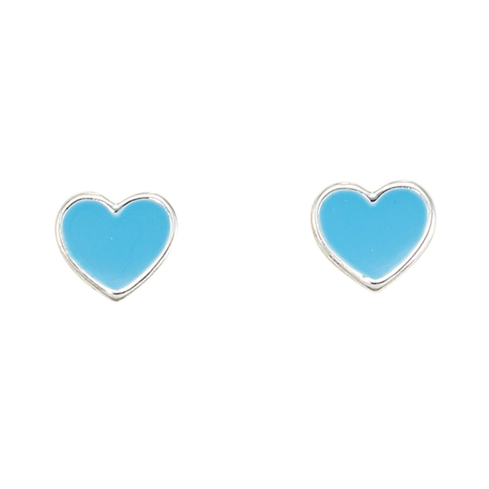 Enamel Heart Stud Earrings