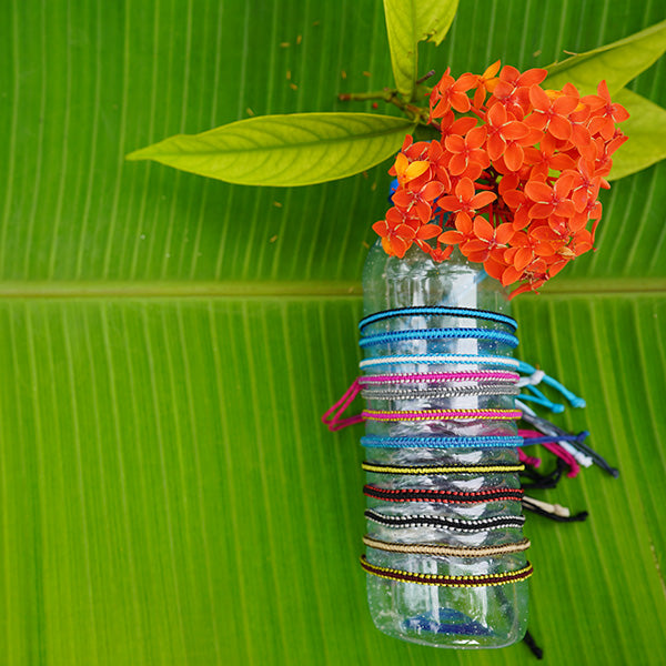 Narrow Finest Design Recycled Plastic Bracelet - Green