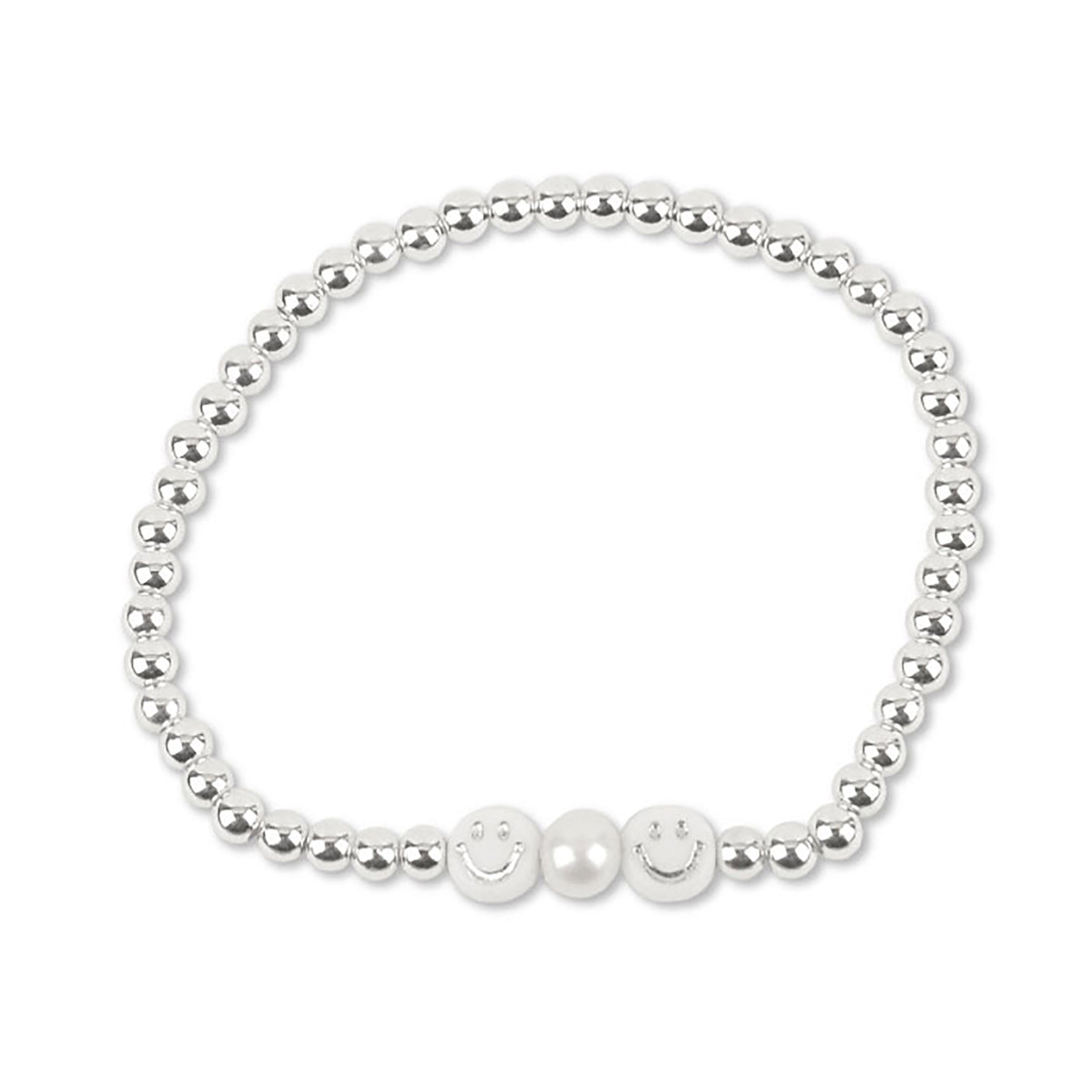 Smile &amp; Pearl Metal Bead Bracelet - Viva life Jewellery