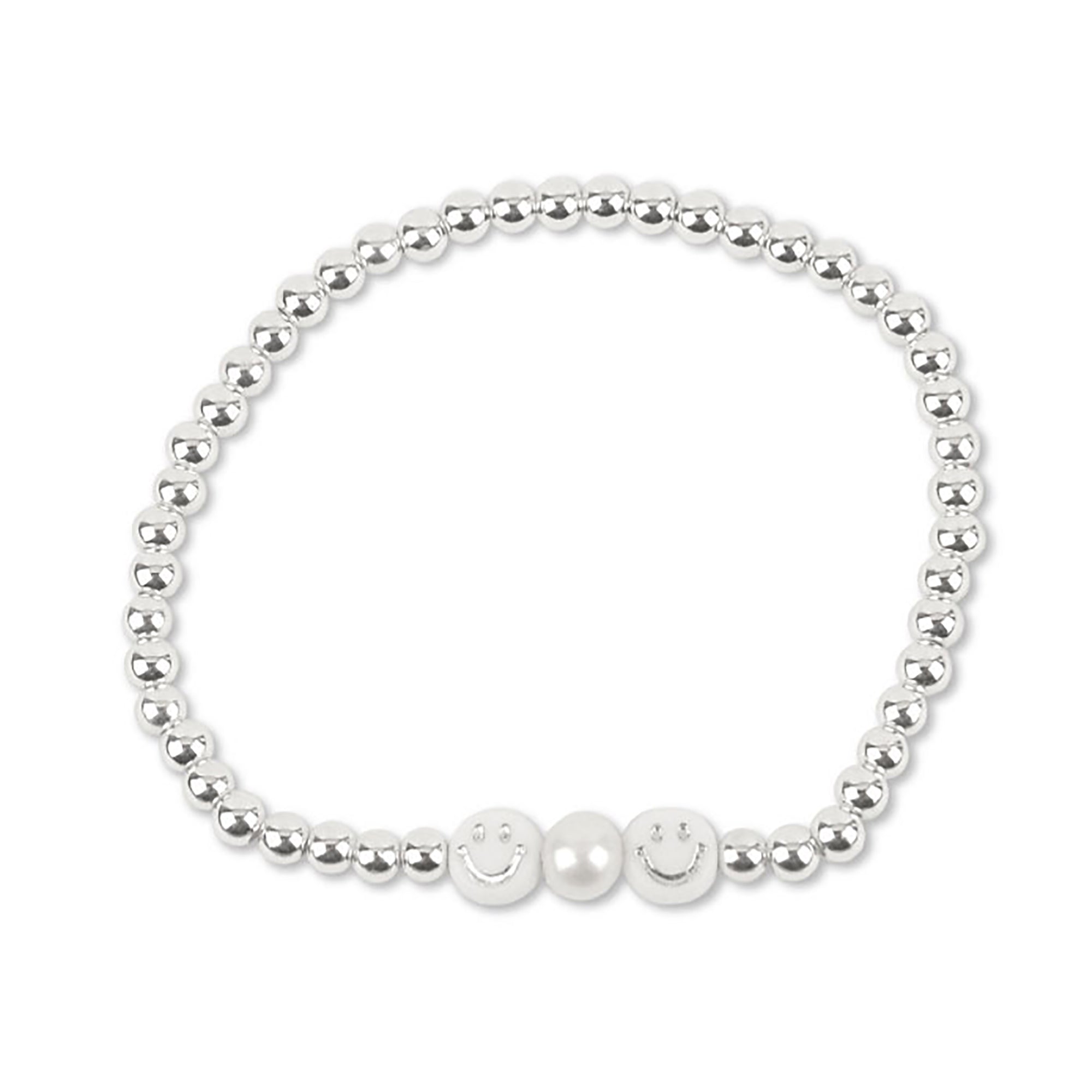 Smile & Pearl Metal Bead Bracelet - Viva life Jewellery