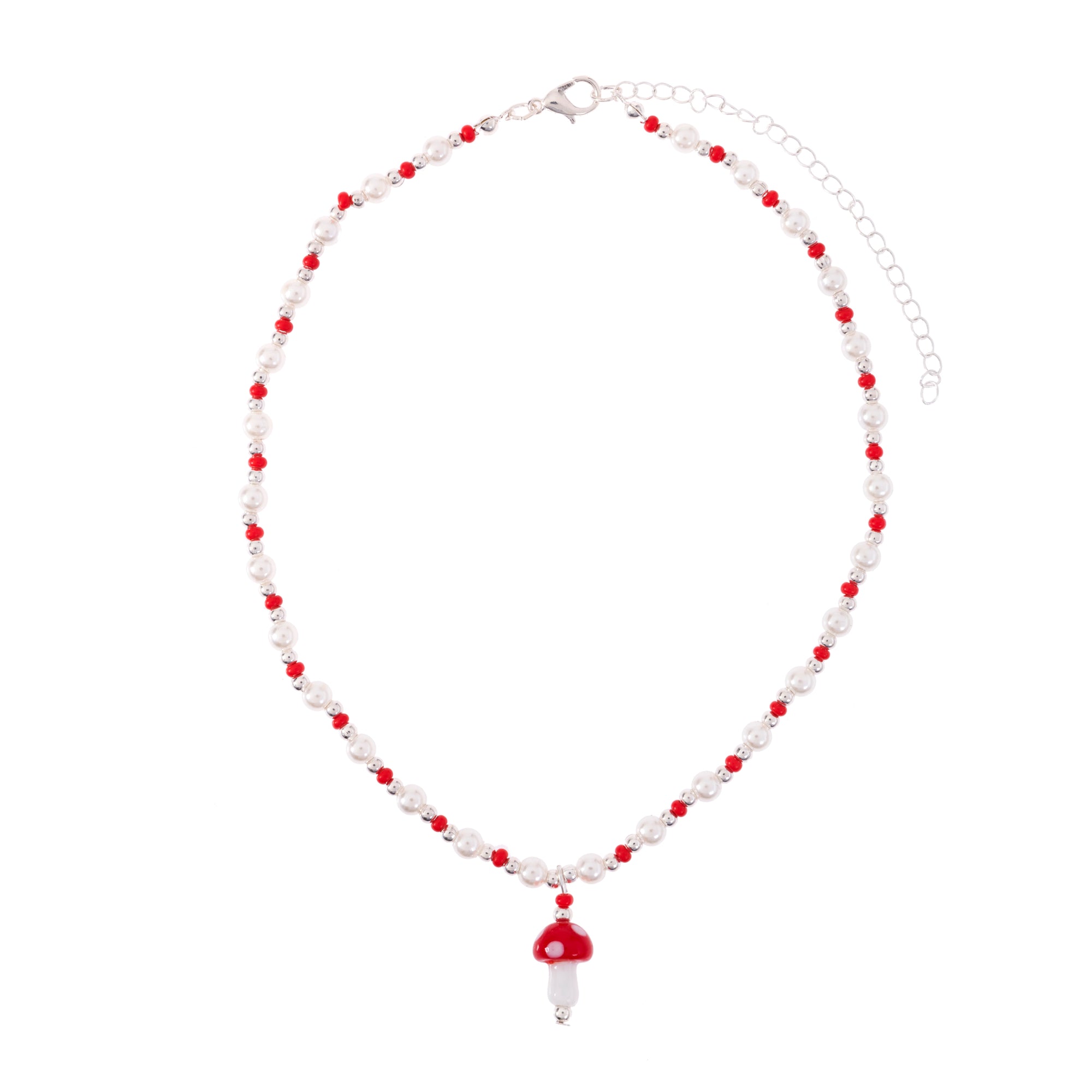 Red coral necklace for man with Hematite and pure silver nuggets - JoyElly